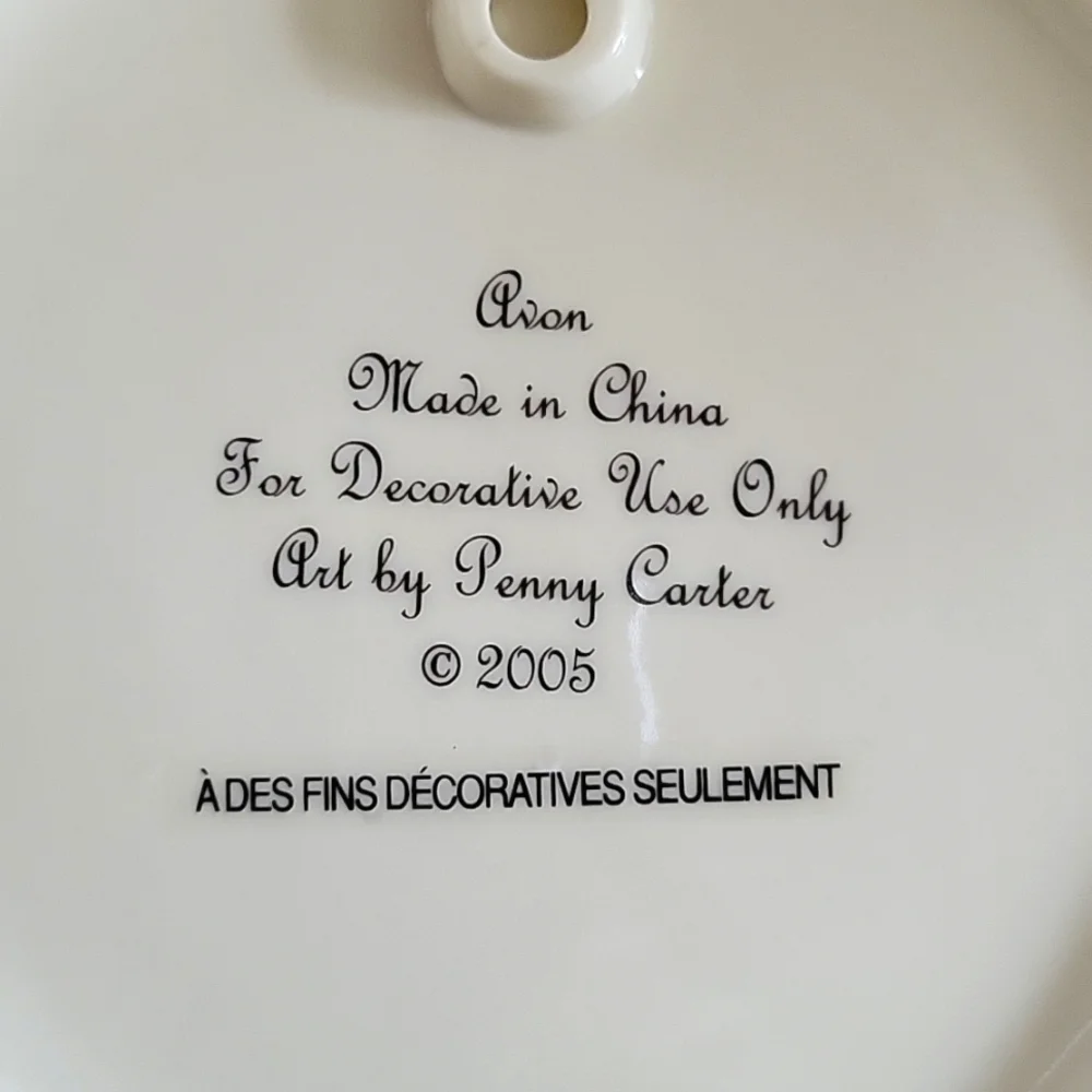 Vtg 2005 Avon Collector's Ceramic Pumpkin Pie Pan Dish Art By Penny Carter NWOT
